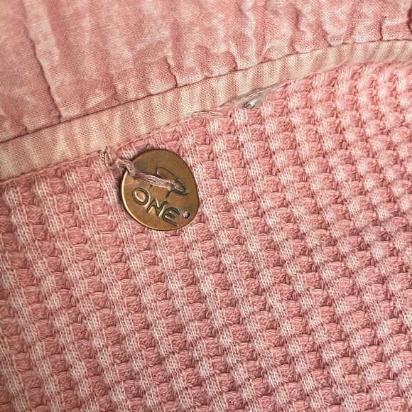 FP One Scout Jacket Mauve Waffle Long Sleeve Button Down Oversized Shacket - Picture 12 of 13